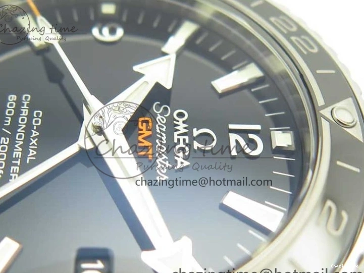 0312 Chic Planet Ocean 600M Co-Axial GMT 43.5mm VSF 1:1 Best Edition Black Dial Silver Markers on SS Bracelet A8605 Super Clone 8025